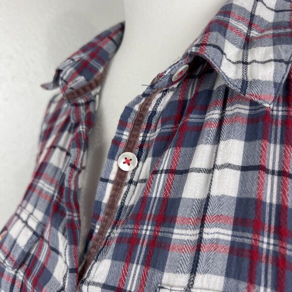 Kyla Seo Floral Embroidered Shirt XS Oversized Button Up Coastal Cowgirl Boho - Picture 11 of 15